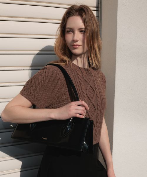 DEHEVE（デヘヴェ）の「Half Sleeve Cable Knit [Brown]（ニット/セーター・レディース・ブラウン・FREE）」の7枚目の写真
