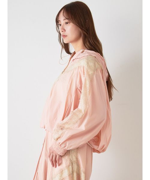 SNIDEL（スナイデル）の「【Chacott】コラボナイロンレースブルゾン（ブルゾン・レディース・ライム/ピンク/オフホワイト・F）」の7枚目の写真