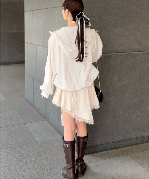 SNIDEL（スナイデル）の「【Chacott】コラボナイロンレースブルゾン（ブルゾン・レディース・ライム/ピンク/オフホワイト・F）」の21枚目の写真