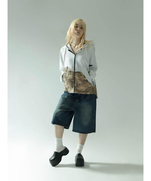 :ETHROF(イーサオブ)の「MILITARY DOCKING ZIP HOODIE(パーカー・レディース・ネイビー/杢グレー・MEDIUM)」の9枚目の写真