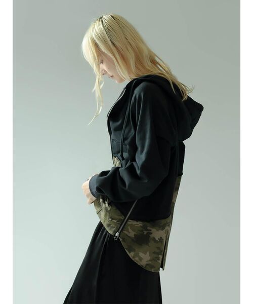 :ETHROF(イーサオブ)の「MILITARY DOCKING ZIP HOODIE(パーカー・レディース・ネイビー/杢グレー・MEDIUM)」の12枚目の写真