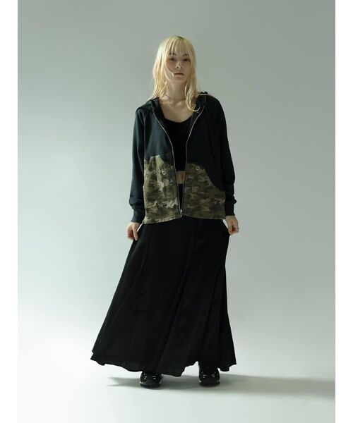 :ETHROF(イーサオブ)の「MILITARY DOCKING ZIP HOODIE(パーカー・レディース・ネイビー/杢グレー・MEDIUM)」の14枚目の写真