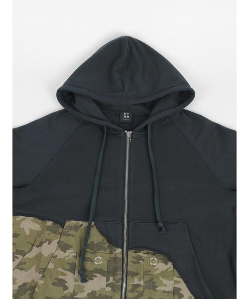:ETHROF(イーサオブ)の「MILITARY DOCKING ZIP HOODIE(パーカー・レディース・ネイビー/杢グレー・MEDIUM)」の17枚目の写真