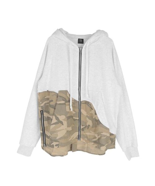 :ETHROF(イーサオブ)の「MILITARY DOCKING ZIP HOODIE(パーカー・レディース・ネイビー/杢グレー・MEDIUM)」の15枚目の写真