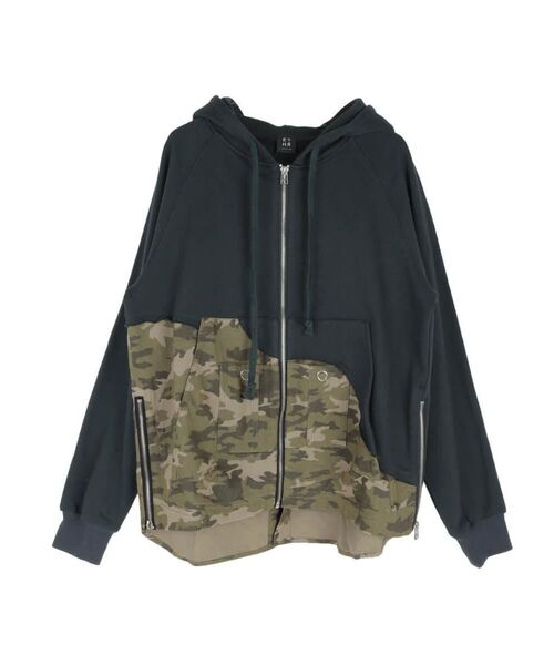 :ETHROF(イーサオブ)の「MILITARY DOCKING ZIP HOODIE(パーカー・レディース・ネイビー/杢グレー・MEDIUM)」の16枚目の写真