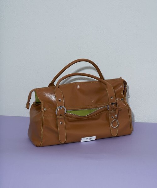 GRAIN(グレイン)の「【GRAIN/グレイン】バイカラーステッチヴィンテージBIGハンドバッグ(トートバッグ・レディース・ピンク/ブラウン/ブラック・FREE)」の2枚目の写真