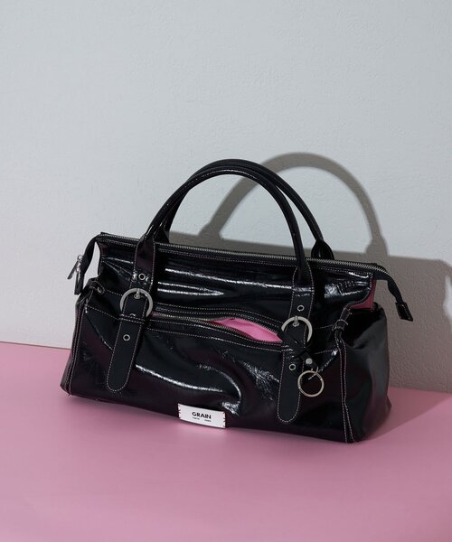 GRAIN(グレイン)の「【GRAIN/グレイン】バイカラーステッチヴィンテージBIGハンドバッグ(トートバッグ・レディース・ピンク/ブラウン/ブラック・FREE)」の1枚目の写真