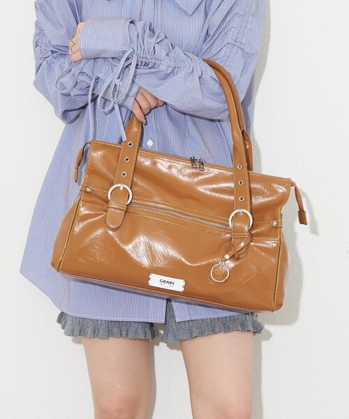 GRAIN(グレイン)の「【GRAIN/グレイン】バイカラーステッチヴィンテージBIGハンドバッグ(トートバッグ・レディース・ピンク/ブラウン/ブラック・FREE)」の14枚目の写真