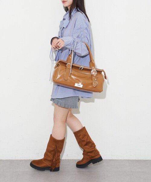 GRAIN(グレイン)の「【GRAIN/グレイン】バイカラーステッチヴィンテージBIGハンドバッグ(トートバッグ・レディース・ピンク/ブラウン/ブラック・FREE)」の6枚目の写真