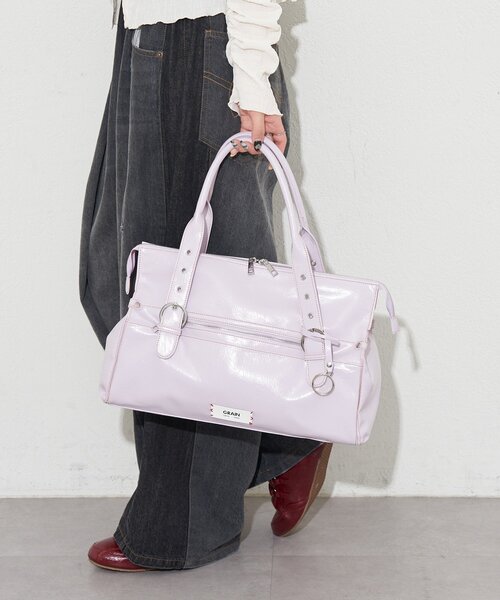 GRAIN(グレイン)の「【GRAIN/グレイン】バイカラーステッチヴィンテージBIGハンドバッグ(トートバッグ・レディース・ピンク/ブラウン/ブラック・FREE)」の10枚目の写真