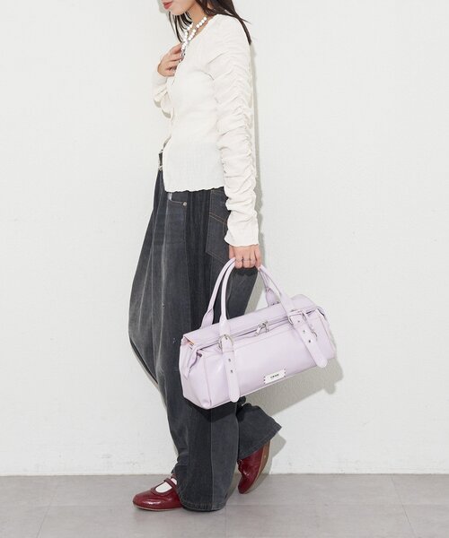 GRAIN(グレイン)の「【GRAIN/グレイン】バイカラーステッチヴィンテージBIGハンドバッグ(トートバッグ・レディース・ピンク/ブラウン/ブラック・FREE)」の5枚目の写真