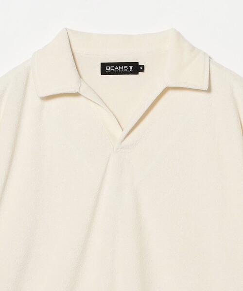 BEAMS T(ビームスティー)の「PILE SKIPPER SHIRT(ポロシャツ・メンズ・ナチュラル/ブラック・L/XL/M/S)」の4枚目の写真