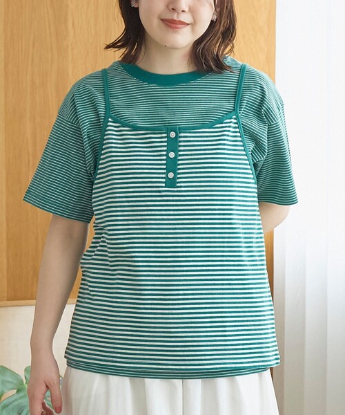 coen(コーエン)の「【セットアイテム】ヘンリーネックキャミ アソートTシャツセット(Tシャツ/カットソー・レディース・ナチュラル/ブラウン/その他1/その他2・M/L)」の4枚目の写真