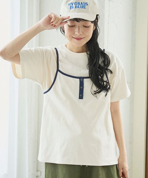 coen(コーエン)の「【セットアイテム】ヘンリーネックキャミ アソートTシャツセット(Tシャツ/カットソー・レディース・ナチュラル/ブラウン/その他1/その他2・M/L)」の1枚目の写真