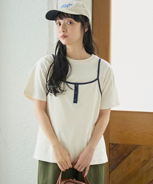 coen(コーエン)の「【セットアイテム】ヘンリーネックキャミ アソートTシャツセット(Tシャツ/カットソー・レディース・ナチュラル/ブラウン/その他1/その他2・M/L)」の8枚目の写真