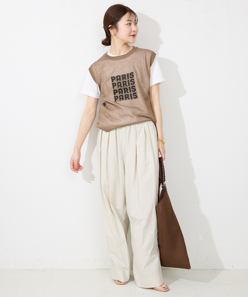 SLOBE IENA（スローブイエナ）の「《WEB限定/追加》撥水タフタタックギャザーイージーパンツ（その他パンツ・レディース・ブラック/アイボリー/サックスブルー・36/38）」の12枚目の写真