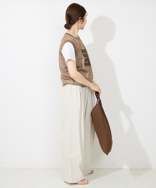 SLOBE IENA（スローブイエナ）の「《WEB限定/追加》撥水タフタタックギャザーイージーパンツ（その他パンツ・レディース・ブラック/アイボリー/サックスブルー・36/38）」の14枚目の写真