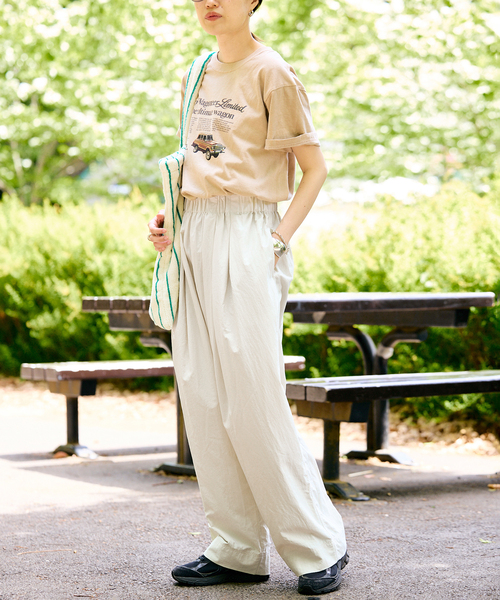 SLOBE IENA(スローブイエナ)の「《WEB限定/追加》撥水タフタタックギャザーイージーパンツ(その他パンツ・レディース・ブラック/アイボリー/サックスブルー・36/38)」の9枚目の写真