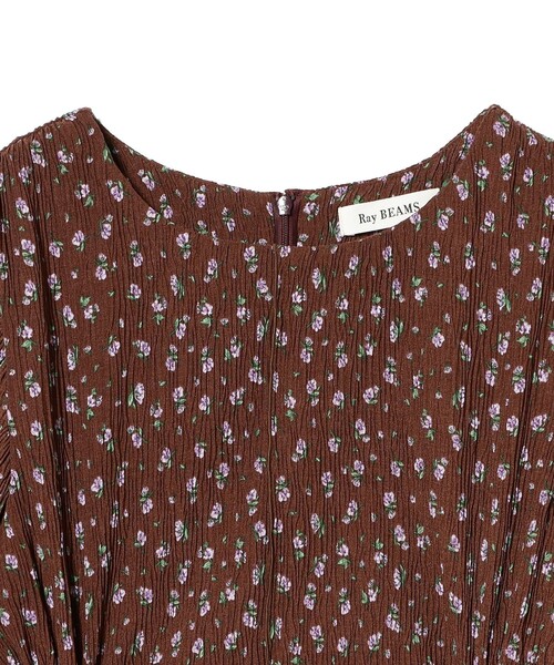 Ray BEAMS（レイビームス）の「フラワー プリント カットアウト ワンピース（ワンピース・レディース・ダークブラウン/ブラック・ONE SIZE）」の4枚目の写真
