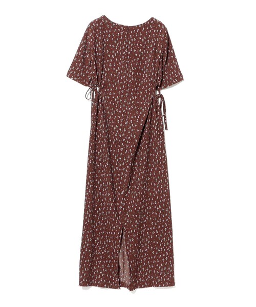 Ray BEAMS（レイビームス）の「フラワー プリント カットアウト ワンピース（ワンピース・レディース・ダークブラウン/ブラック・ONE SIZE）」の7枚目の写真