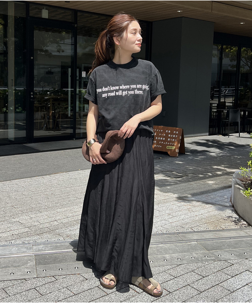 JOURNAL STANDARD（ジャーナルスタンダード）の「《追加》シアーレーヨンリネンスカート（スカート・レディース・ブラック/ライトグレー/ブラウン/レッド・FREE）」の5枚目の写真