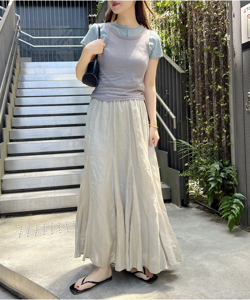 JOURNAL STANDARD（ジャーナルスタンダード）の「《追加》シアーレーヨンリネンスカート（スカート・レディース・ブラック/ライトグレー/ブラウン/レッド・FREE）」の6枚目の写真