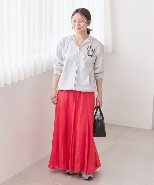 JOURNAL STANDARD（ジャーナルスタンダード）の「《追加》シアーレーヨンリネンスカート（スカート・レディース・ブラック/ライトグレー/ブラウン/レッド・FREE）」の9枚目の写真