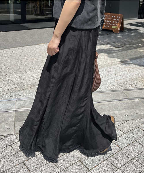 JOURNAL STANDARD（ジャーナルスタンダード）の「《追加》シアーレーヨンリネンスカート（スカート・レディース・ブラック/ライトグレー/ブラウン/レッド・FREE）」の11枚目の写真