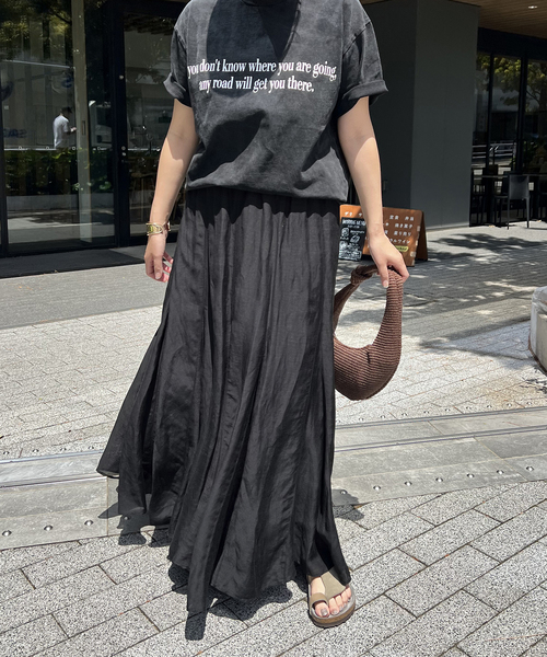 JOURNAL STANDARD（ジャーナルスタンダード）の「《追加》シアーレーヨンリネンスカート（スカート・レディース・ブラック/ライトグレー/ブラウン/レッド・FREE）」の14枚目の写真