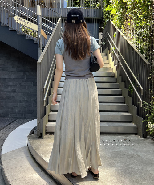 JOURNAL STANDARD（ジャーナルスタンダード）の「《追加》シアーレーヨンリネンスカート（スカート・レディース・ブラック/ライトグレー/ブラウン/レッド・FREE）」の15枚目の写真