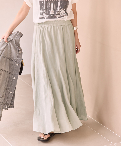 JOURNAL STANDARD（ジャーナルスタンダード）の「《追加》シアーレーヨンリネンスカート（スカート・レディース・ブラック/ライトグレー/ブラウン/レッド・FREE）」の22枚目の写真