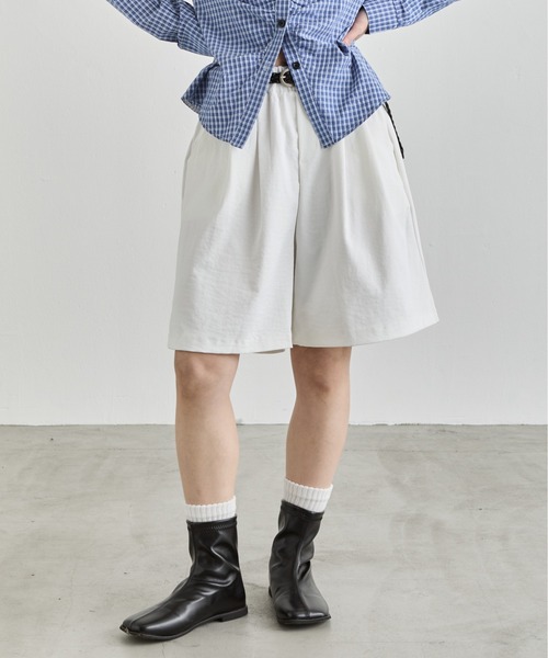 NUJOH（ヌゾ）の「Bermuda Half Pants / バミューダハーフパンツ（その他パンツ・レディース・チャコールグレー/ブラック/ホワイト/ベージュ・FREE）」の5枚目の写真