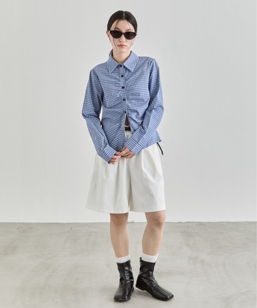 NUJOH（ヌゾ）の「Bermuda Half Pants / バミューダハーフパンツ（その他パンツ・レディース・チャコールグレー/ブラック/ホワイト/ベージュ・FREE）」の8枚目の写真