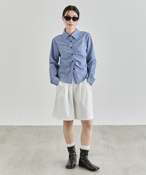 NUJOH（ヌゾ）の「Bermuda Half Pants / バミューダハーフパンツ（その他パンツ・レディース・チャコールグレー/ブラック/ホワイト/ベージュ・FREE）」の9枚目の写真