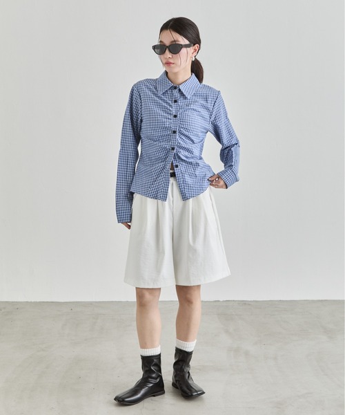 NUJOH（ヌゾ）の「Bermuda Half Pants / バミューダハーフパンツ（その他パンツ・レディース・チャコールグレー/ブラック/ホワイト/ベージュ・FREE）」の11枚目の写真
