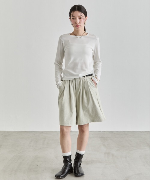 NUJOH（ヌゾ）の「Bermuda Half Pants / バミューダハーフパンツ（その他パンツ・レディース・チャコールグレー/ブラック/ホワイト/ベージュ・FREE）」の18枚目の写真