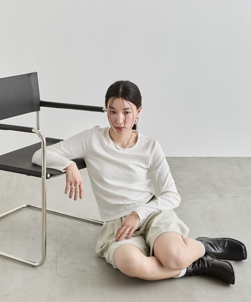 NUJOH（ヌゾ）の「Bermuda Half Pants / バミューダハーフパンツ（その他パンツ・レディース・チャコールグレー/ブラック/ホワイト/ベージュ・FREE）」の19枚目の写真