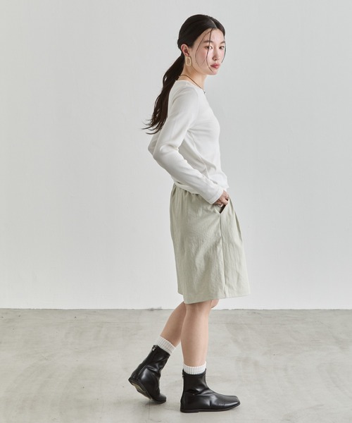 NUJOH（ヌゾ）の「Bermuda Half Pants / バミューダハーフパンツ（その他パンツ・レディース・チャコールグレー/ブラック/ホワイト/ベージュ・FREE）」の22枚目の写真