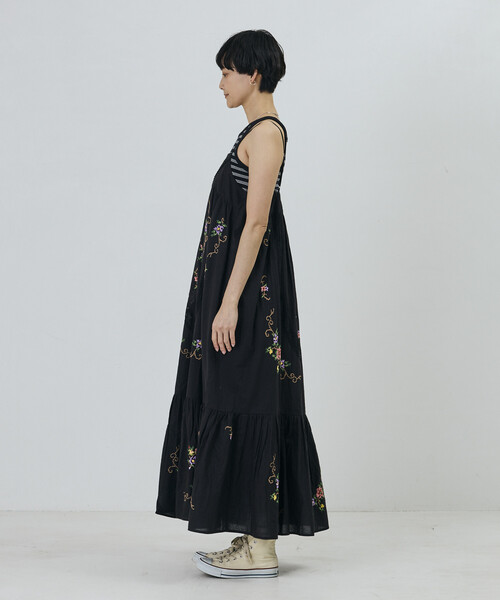 Freada(フリーダ)の「Freada/フリーダ インド フラワー クロス刺繍 レース キャミドレス / キャミワンピース(ワンピース・レディース・ブラック/イエロー/ホワイト・ONE SIZE)」の10枚目の写真