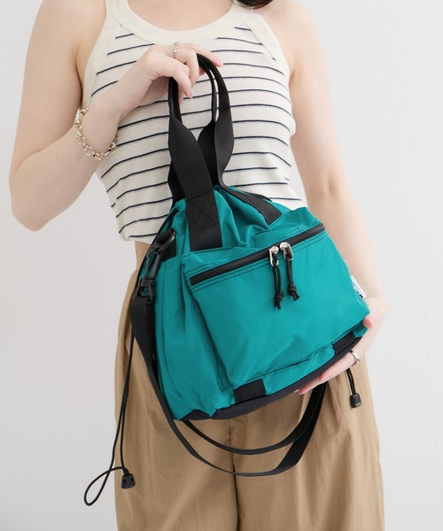 Drifter（ドリフター）の「【Drifter/ドリフター】HANDLE POCKET TOTE（トートバッグ・レディース・ターコイズブルー/ブラック系その他2/ブラック・FREE）」の3枚目の写真