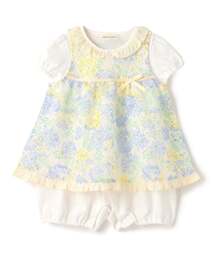 sense of wonder | アジサイレースエプロンつきショートオール【オーガニック】【日本製】(ロンパース)