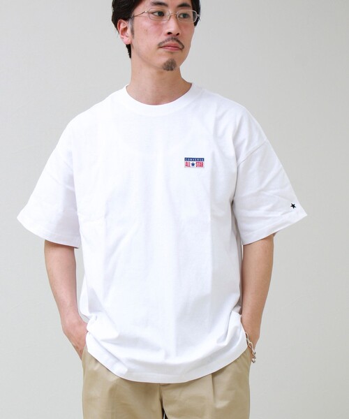 CONVERSE(コンバース)の「【CONVERSE】プレートロゴ 半袖Tシャツ(Tシャツ/カットソー・メンズ・アイボリー/ネイビー/ホワイト/ブラック・L/M)」の21枚目の写真