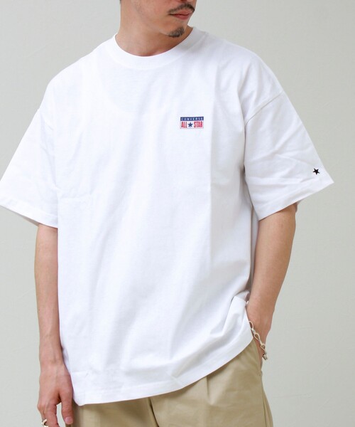 CONVERSE(コンバース)の「【CONVERSE】プレートロゴ 半袖Tシャツ(Tシャツ/カットソー・メンズ・アイボリー/ネイビー/ホワイト/ブラック・L/M)」の20枚目の写真