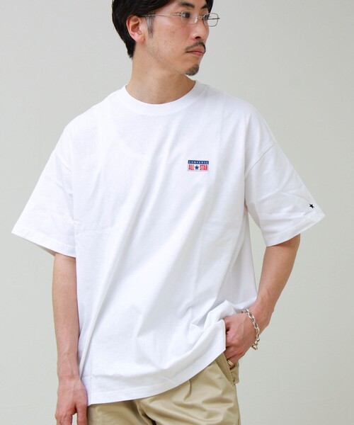 CONVERSE(コンバース)の「【CONVERSE】プレートロゴ 半袖Tシャツ(Tシャツ/カットソー・メンズ・アイボリー/ネイビー/ホワイト/ブラック・L/M)」の17枚目の写真