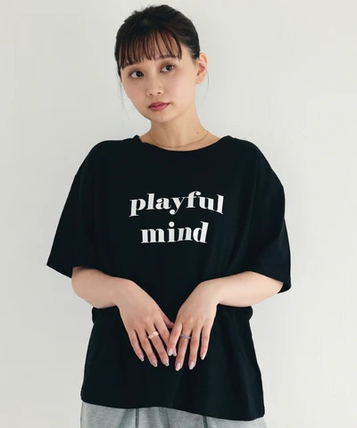 merrylatte（メリーラテ）の「ﾛｺﾞﾌﾟﾘﾝﾄTｼｬﾂ【IROHANI】（Tシャツ/カットソー・レディース・ブラック・FREE）」の2枚目の写真
