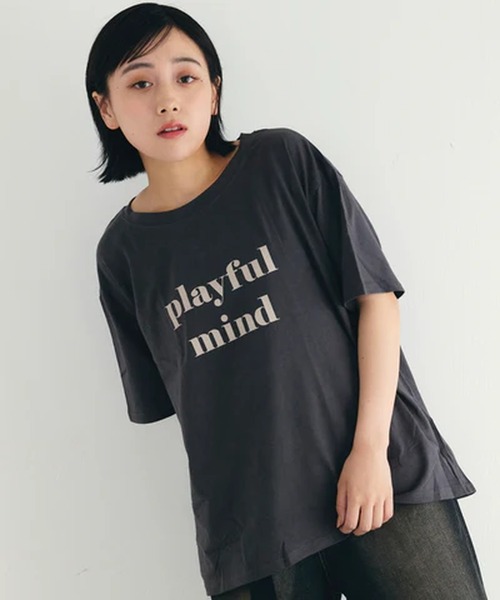 merrylatte（メリーラテ）の「ﾛｺﾞﾌﾟﾘﾝﾄTｼｬﾂ【IROHANI】（Tシャツ/カットソー・レディース・ブラック・FREE）」の4枚目の写真