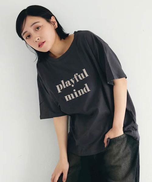 merrylatte（メリーラテ）の「ﾛｺﾞﾌﾟﾘﾝﾄTｼｬﾂ【IROHANI】（Tシャツ/カットソー・レディース・ブラック・FREE）」の5枚目の写真