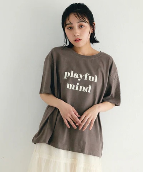 merrylatte（メリーラテ）の「ﾛｺﾞﾌﾟﾘﾝﾄTｼｬﾂ【IROHANI】（Tシャツ/カットソー・レディース・ブラック・FREE）」の6枚目の写真