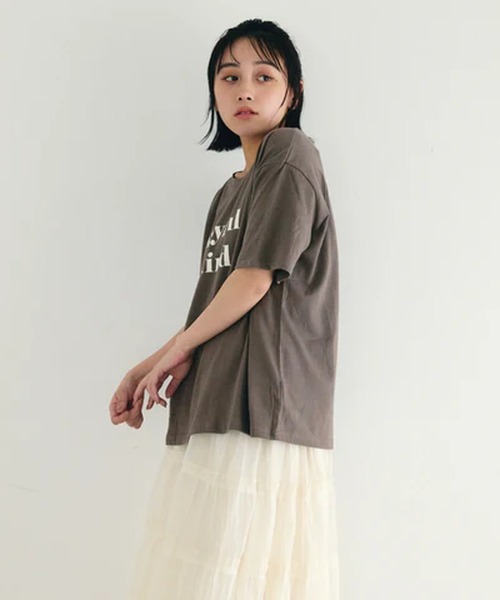 merrylatte（メリーラテ）の「ﾛｺﾞﾌﾟﾘﾝﾄTｼｬﾂ【IROHANI】（Tシャツ/カットソー・レディース・ブラック・FREE）」の7枚目の写真