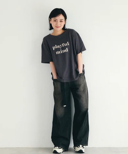 merrylatte（メリーラテ）の「ﾛｺﾞﾌﾟﾘﾝﾄTｼｬﾂ【IROHANI】（Tシャツ/カットソー・レディース・ブラック・FREE）」の10枚目の写真
